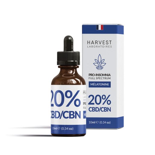 Huile de CBD + CBN 20% - Pour insomnie - FullSpectrum - Harvest Laboratoires