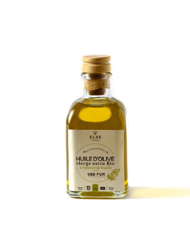 Huile d’olive vierge extra Bio au CBD - Basilic dispo chez CBD.fr