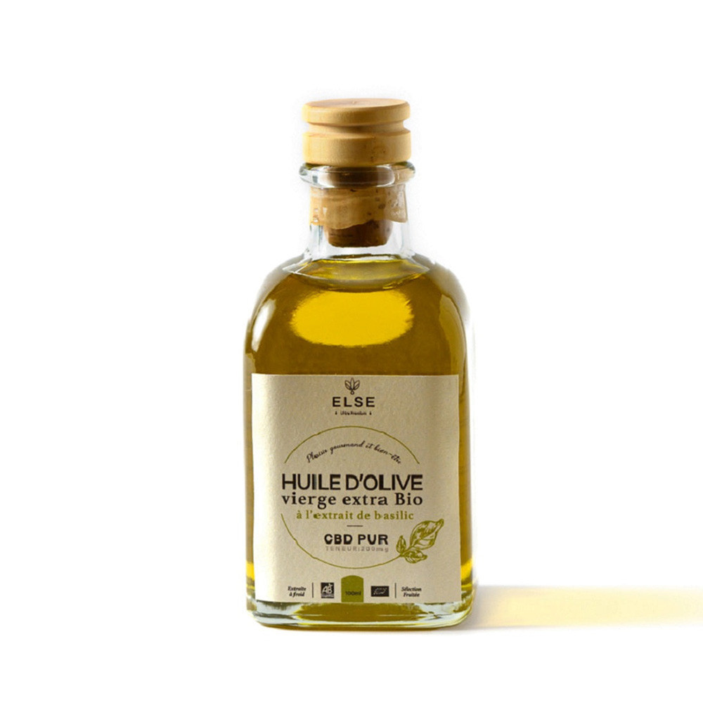 Huile d’olive vierge extra Bio au CBD - Basilic dispo chez CBD.fr Huile d’olive vierge extra Bio au CBD - Basilic dispo chez CBD.fr