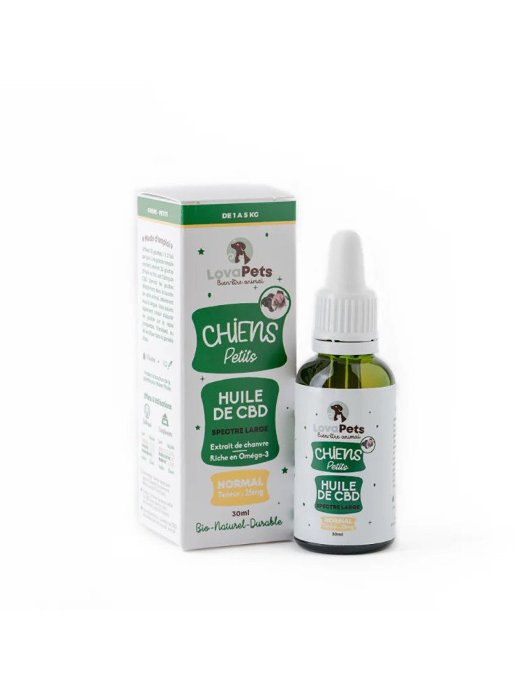 Huile de CBD Normal 25mg de CBD pour chiens de 1 à 5kg