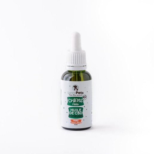 Huile de CBD FORT 50mg de CBD pour chiens de 1 à 5kg