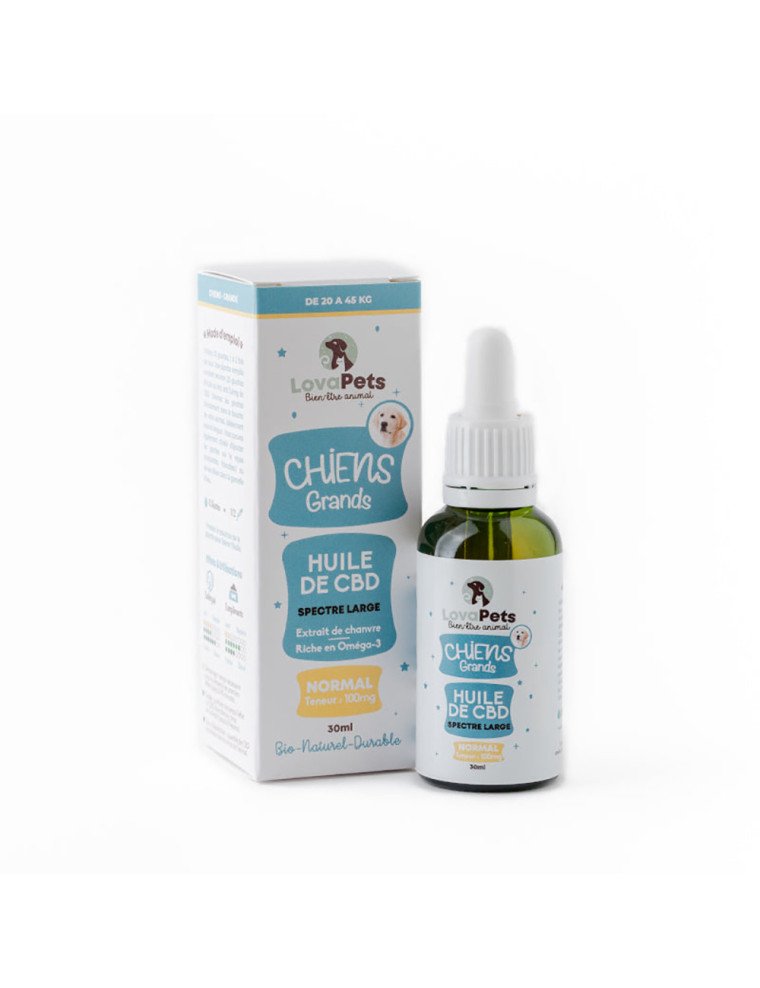 Huile de CBD Normal 100mg CBD pour chiens de 20 à 45kg pas cher sur CBD.fr