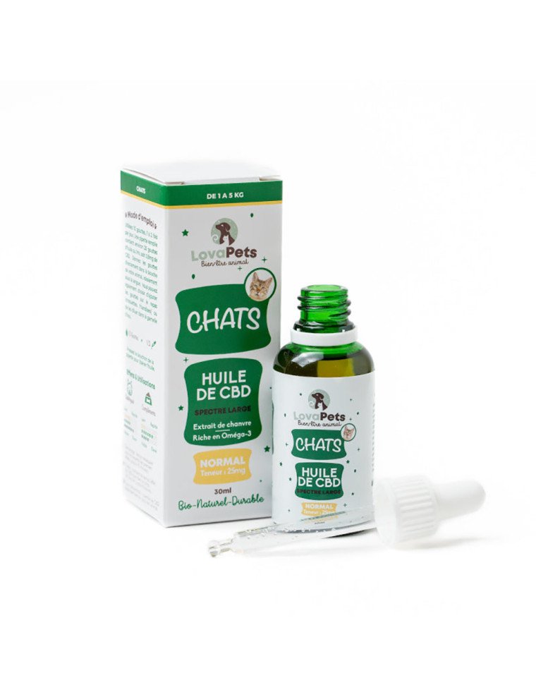 Huile de cannabidiol pour chats : Version normal 25mg CBD