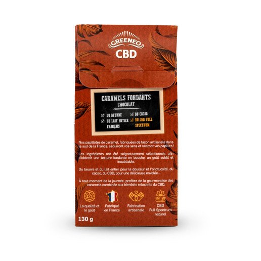 Caramels fondants au chocolat & au 375mg de CBD pas cher sur CBD.fr