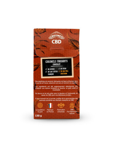 Caramels fondants au chocolat & au 375mg de CBD pas cher sur CBD.fr