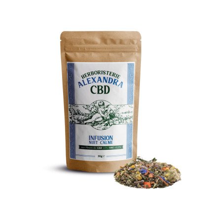 Infusion CBD Nuit Calme Bio - Herboristerie Alexandra (30g)