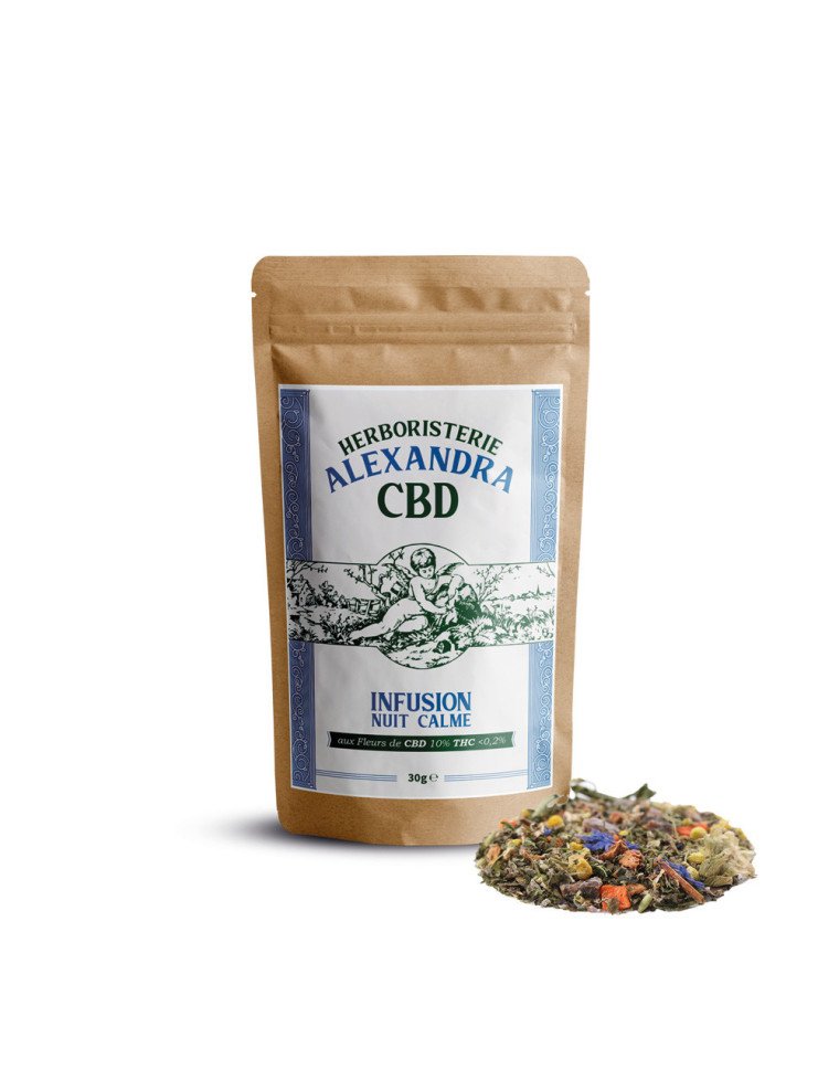 Infusion CBD Nuit Calme Bio - Herboristerie Alexandra (30g)