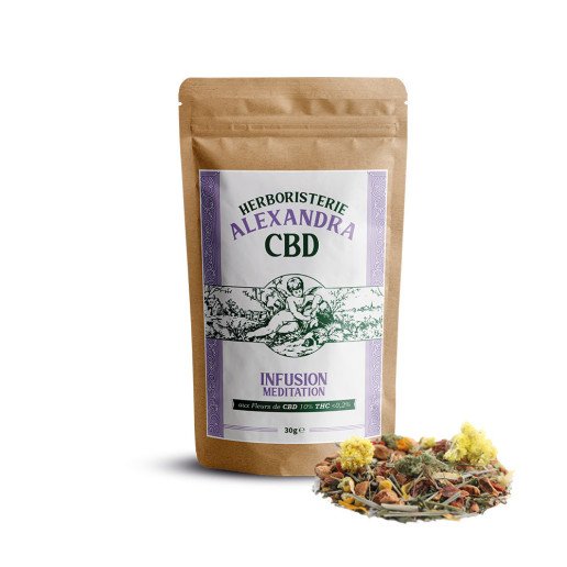 Infusion CBD Méditation Bio - Herboristerie Alexandra (30g)