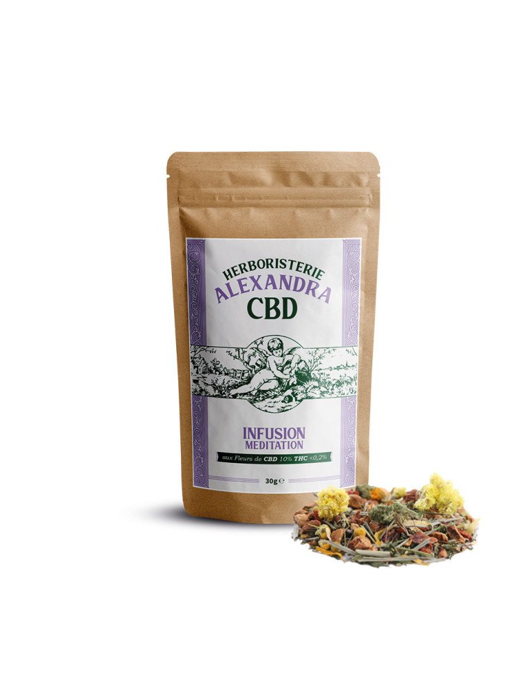 Infusion CBD Méditation Bio - Herboristerie Alexandra (30g)