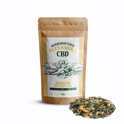 Infusion CBD Récuperation Bio - Herboristerie Alexandra (30g)