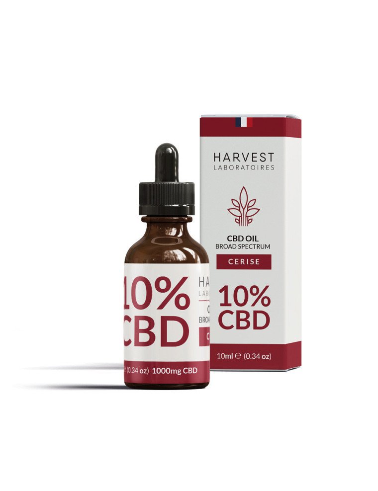 Huile de CBD 10% Broad Spectrum Gout Cerise Harvest Laboratoires