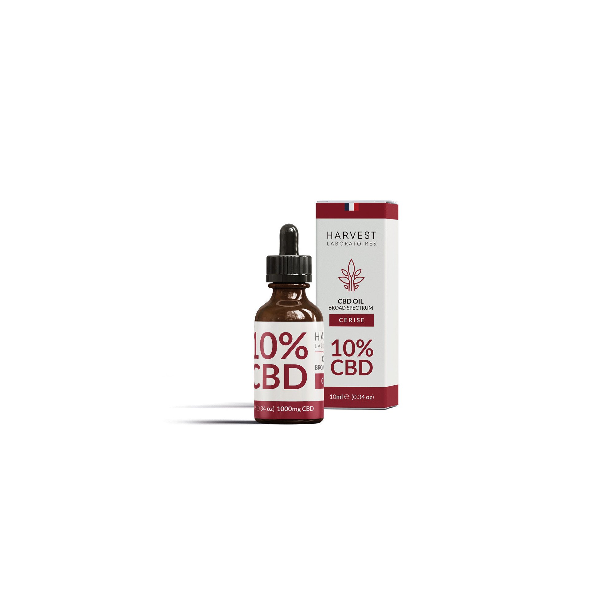 Huile de CBD 10% Broad Spectrum Gout Cerise Harvest Laboratoires