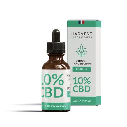 Huile de CBD 10% Broad Spectrum Gout Menthe Harvest Laboratoires