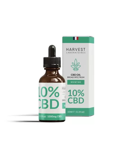 Huile de CBD 10% Broad Spectrum Gout Menthe Harvest Laboratoires