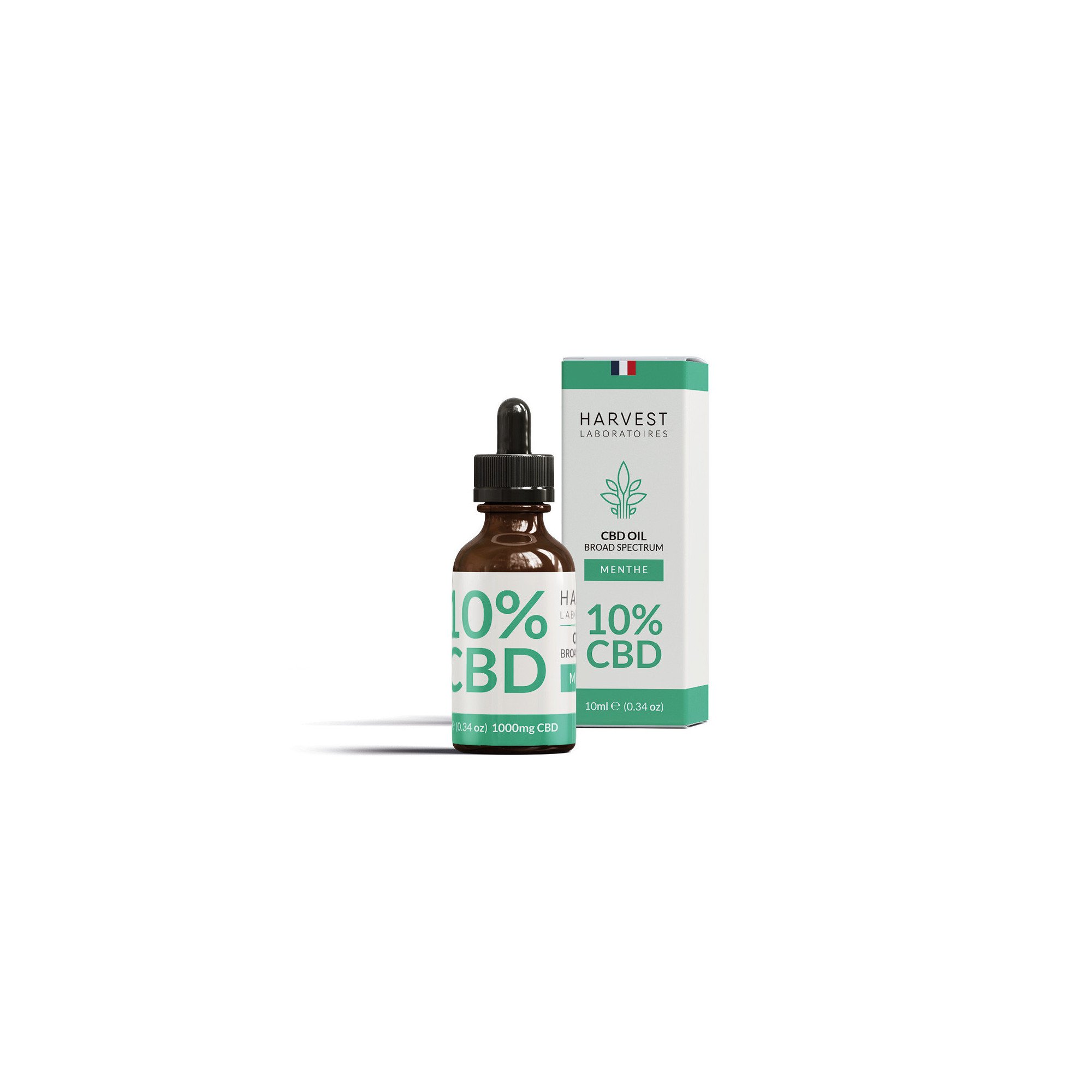 Huile de CBD 10% Broad Spectrum Gout Menthe Harvest Laboratoires