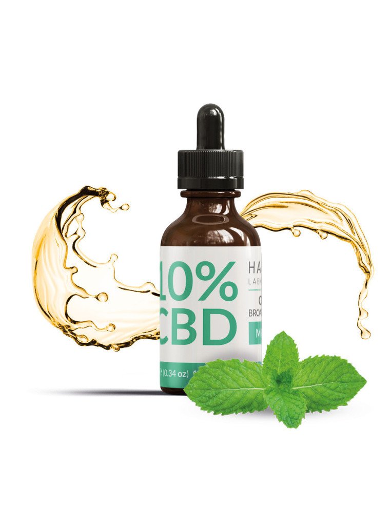 Huile de CBD 10% Broad Spectrum Gout Menthe Harvest Laboratoires