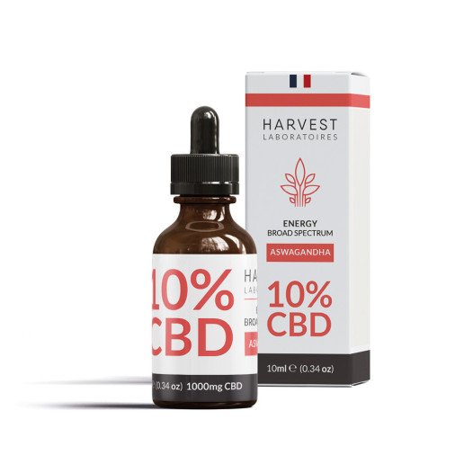 Huile de CBD 10% BroadSpectrum Aswagandha Harvest Laboratoires