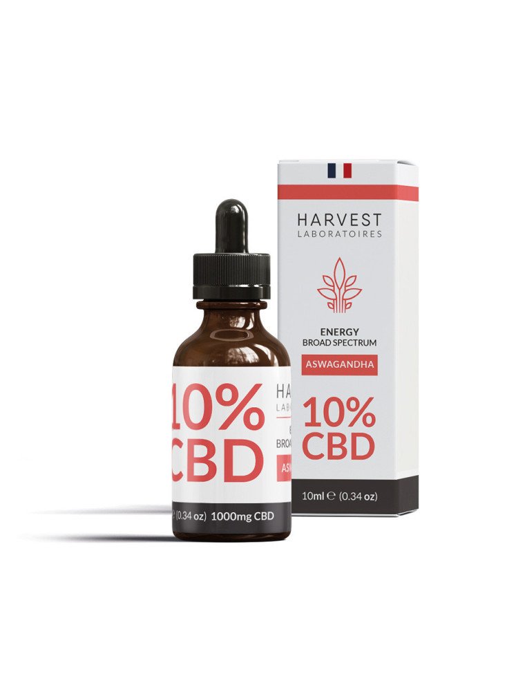 Huile de CBD 10% BroadSpectrum Aswagandha Harvest Laboratoires