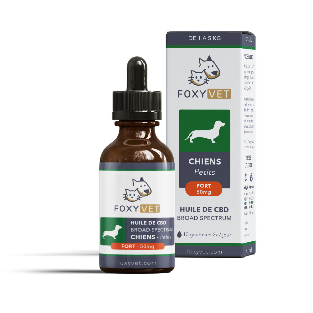 Huile de CBD Pour Petit Chien 50mg 30ml - Foxyvet Huile de CBD Pour Petit Chien 50mg 30ml - Foxyvet