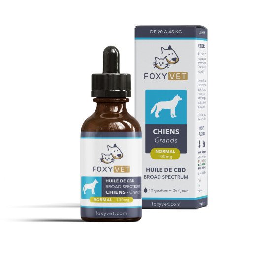 Huile de CBD Pour Grand Chien 100mg 30ml - Foxyvet