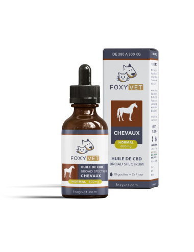 Huile de CBD pour chevaux 600mg 30ml - Foxyvet