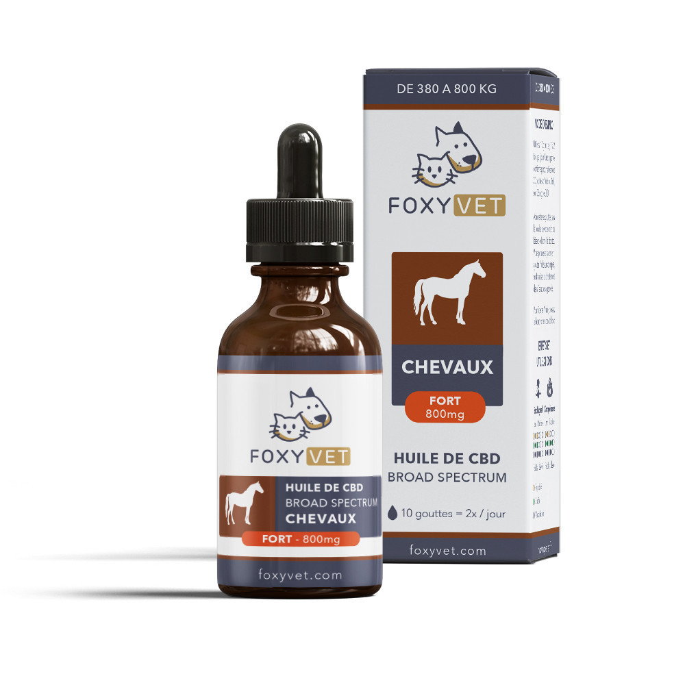 Huile de CBD pour chevaux 800mg 30ml - Foxyvet Huile de CBD pour chevaux 800mg 30ml - Foxyvet