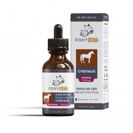 Huile de CBD pour chevaux 1000mg 30ml - Foxyvet