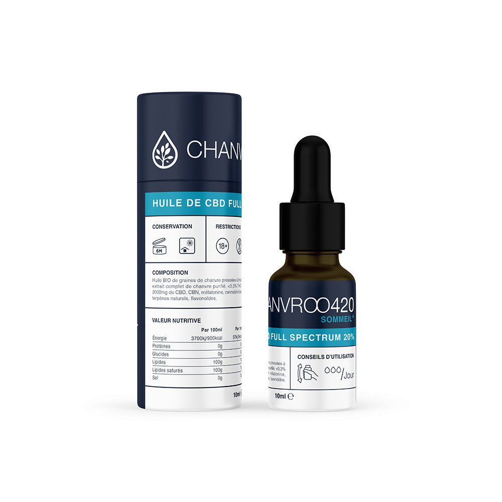 Huile de CBD 20% Full Spectrum Sommeil+ Chanvroo