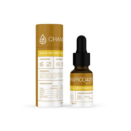 Huile de CBD 20% Full Spectrum Sport+ Chanvroo