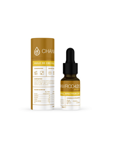 Huile de CBD 20% Full Spectrum Sport+ Chanvroo