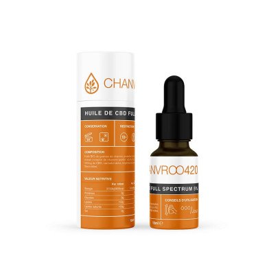 Huile de CBD 5% avec THC Full Spectrum - Chanvroo - France