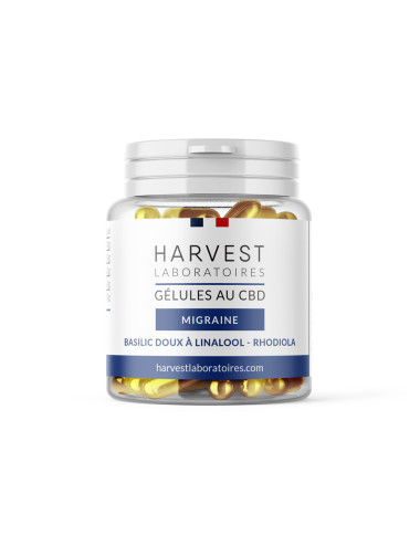 CBD contre la migraine - Testez les capsules au CBD de Harvest Laboratoires