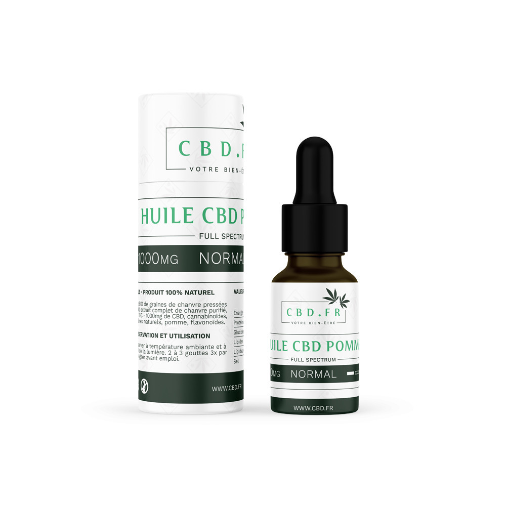Huile CBD intense et pas chère au gout pomme Huile CBD intense et pas chère au gout pomme