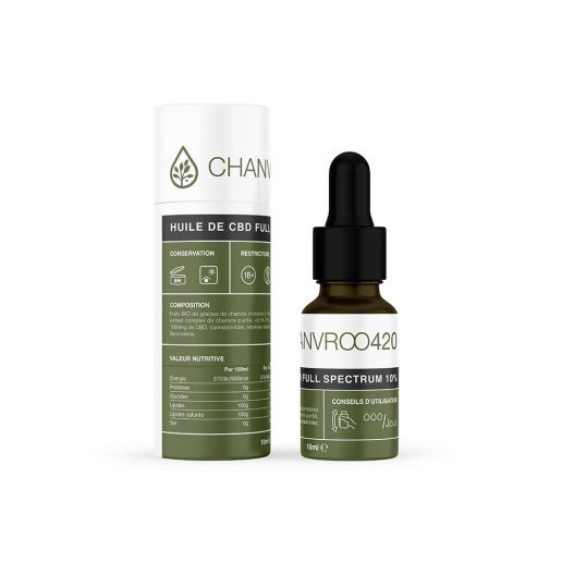 Huile de CBD 10% avec THC Full Spectrum - Chanvroo - France