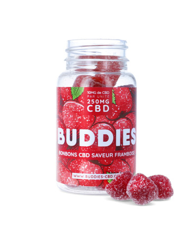 Bonbon CBD framboise Buddies pas cher sur cbd