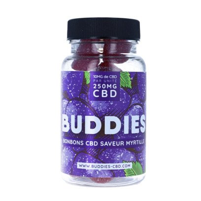 Bonbon CBD myrtille - Buddies, gummies au cbd pas cher