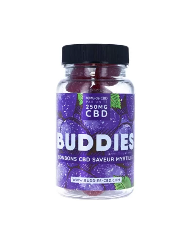 Bonbon CBD myrtille - Buddies, gummies au cbd pas cher