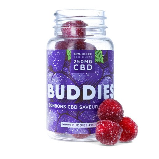 Bonbon CBD myrtille - Buddies, gummies sur cbd.fr