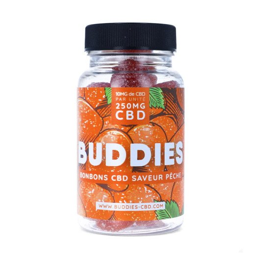 Bonbon CBD pêche - Buddies, gummies au cbd pas cher