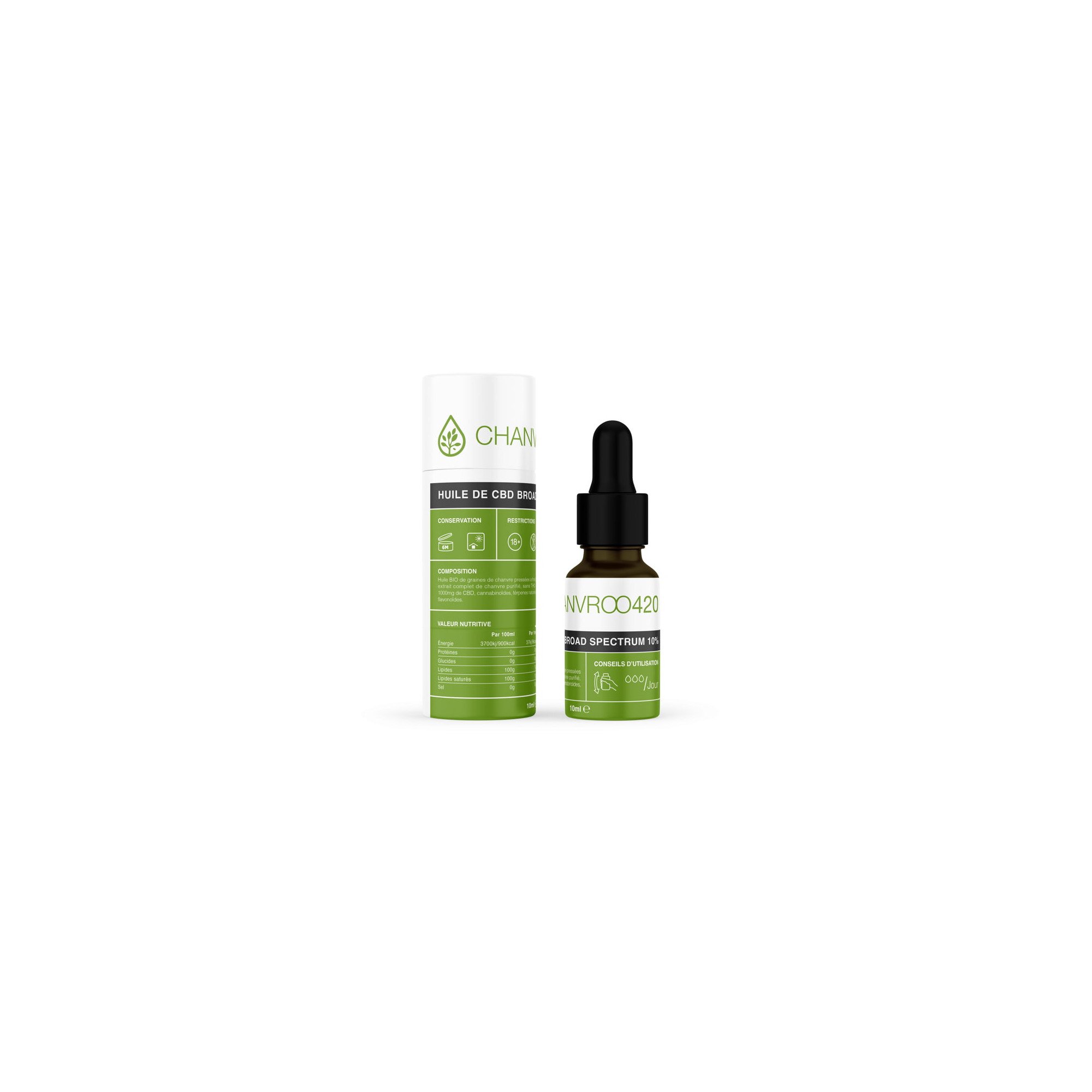Huile de CBD 10% Chanvroo - France