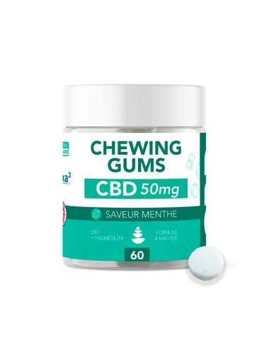 Chewing-Gums CBD - 50MG X 60 SAVEUR MENTHE - Hexa3