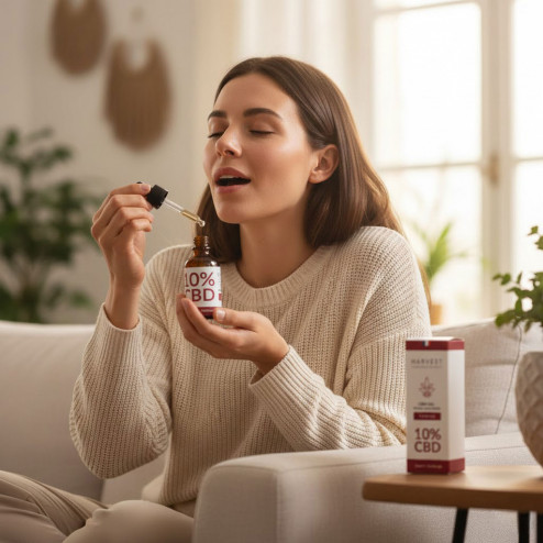 Huile de CBD 10% Broad Spectrum Gout Cerise Harvest Laboratoires