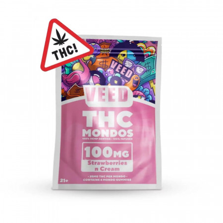 Mondo cube Delta 9 THC - Fraise 100mg - Veed