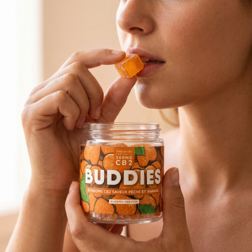Bonbon CB2 Pêche Ananas - Buddies