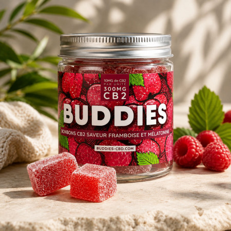 Bonbon CB2 Framboise sommeil - Buddies Buddies - 1-cbd - Gummies CB2
