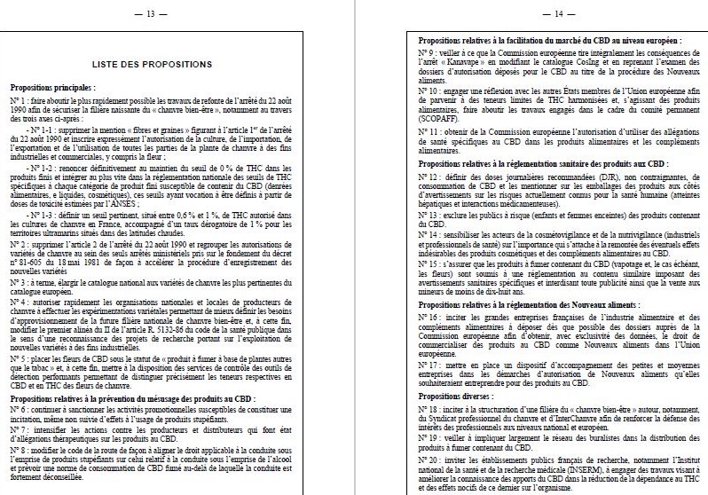 Rapport parlementaire sur le chanvre bien-être en France : aperçu