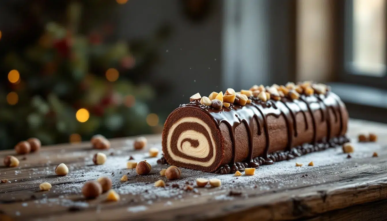 Bûche roulée chocolat noisette au CBD