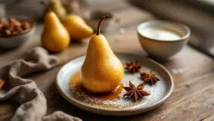 Poire Pochée aux Épices au CBD