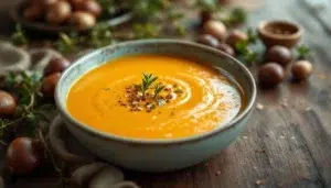 Velouté de Butternut et Châtaignes au CBD
