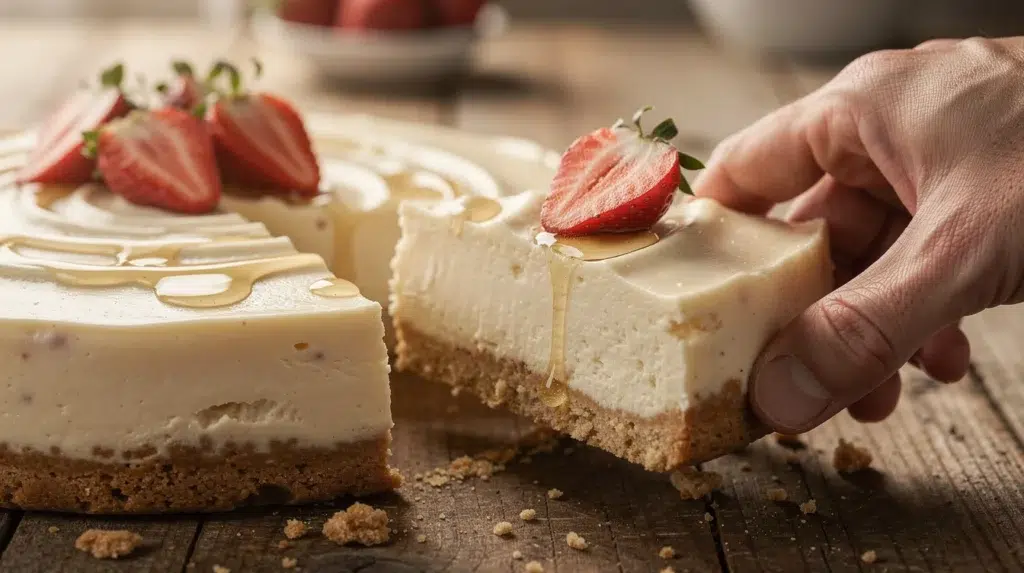 Cheesecake Fraise-CBD Sans Cuisson